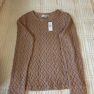 LOFT Warm Pinkish Pebble Textured Knit Top